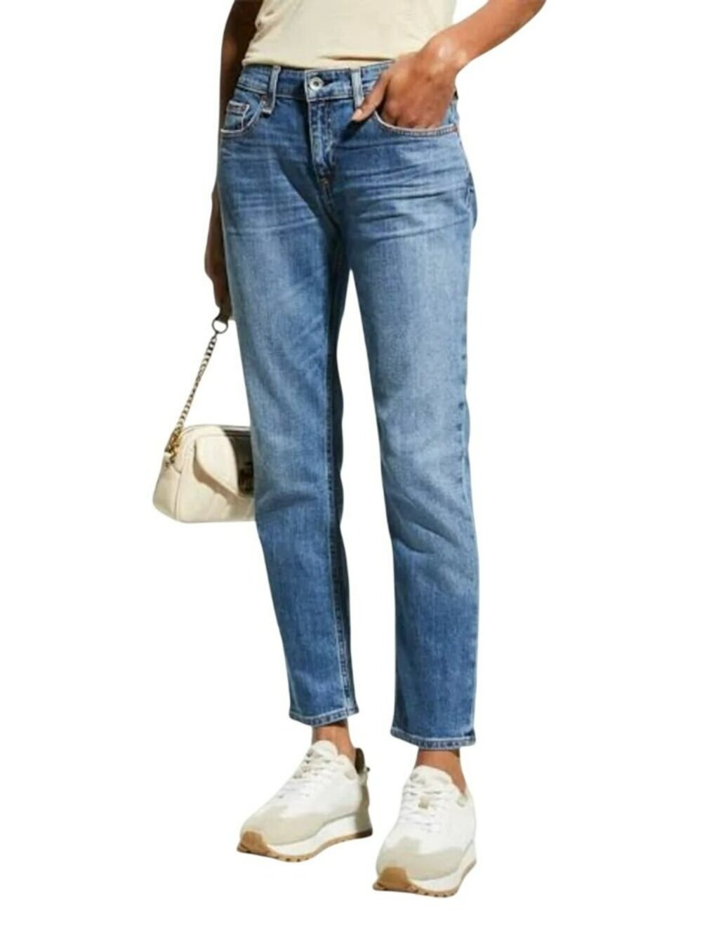 Rag & Bone Dre Low-Rise Slim Boyfriend Jeans Womens 25 Tulip Blue